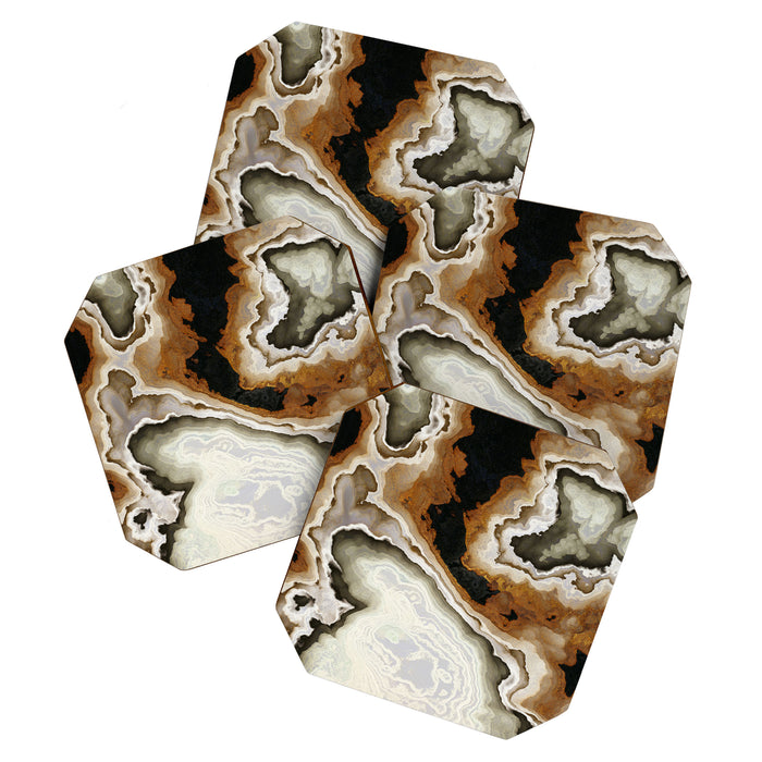 Ivory Agate Abstract Coaster Gallery Image 1