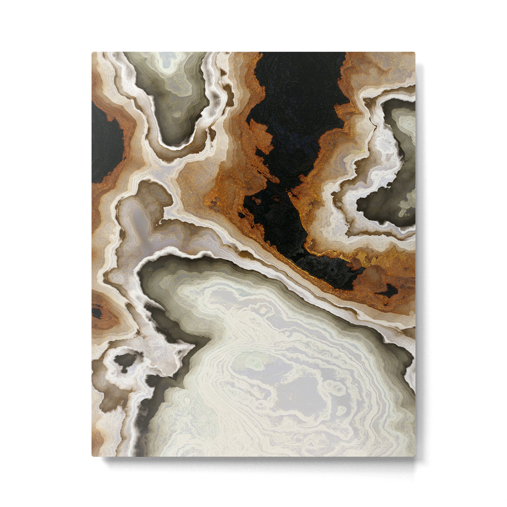 Ivory Agate Abstract Metal Print Gallery Image 6