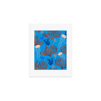 Jellyfish and Coral-Blue Art Print Gallery Image 1