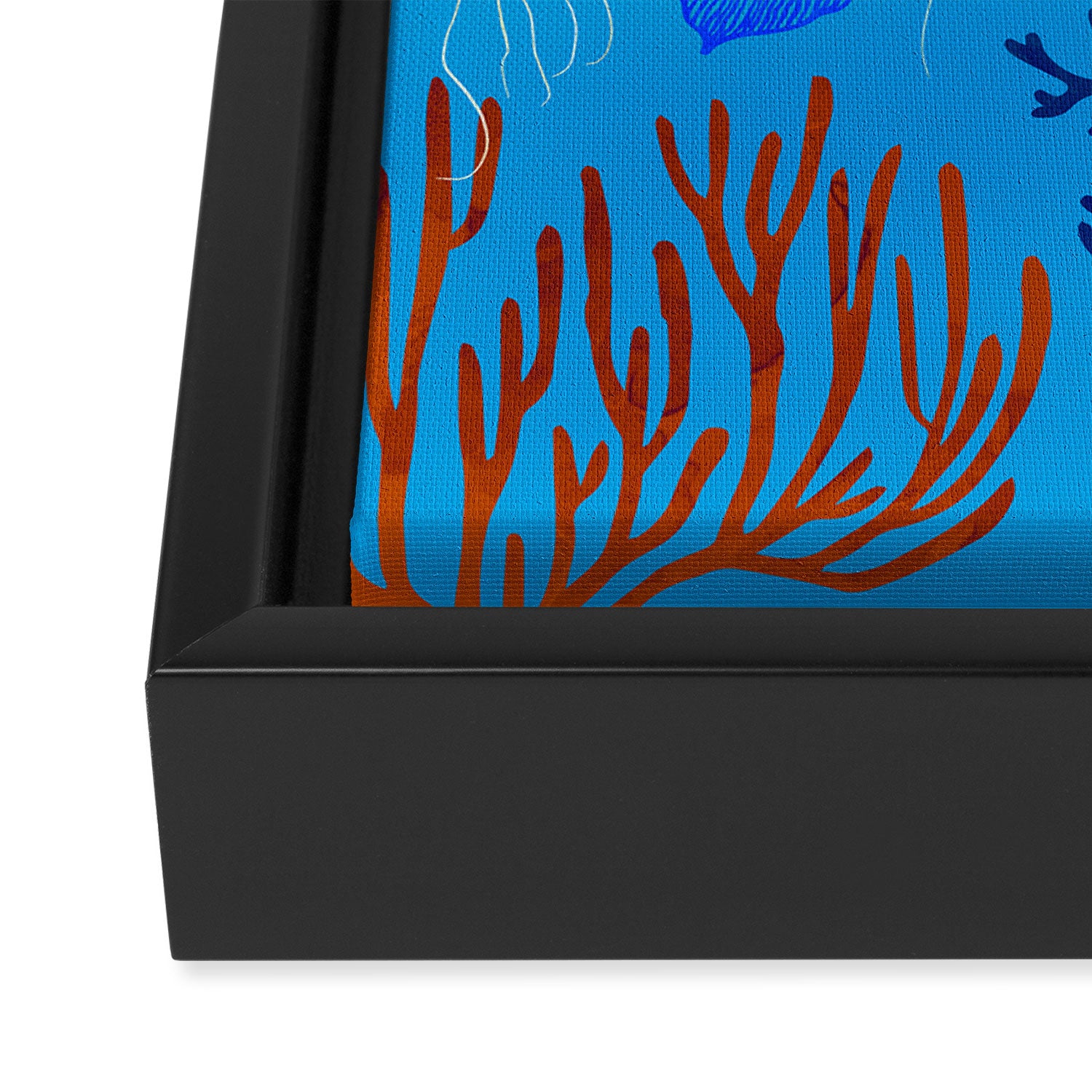 Jellyfish and Coral-Blue Framed Canvas Print Gallery Image 3