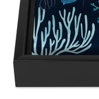 Jellyfish and Coral-Navy Framed Canvas Print Gallery Image 3