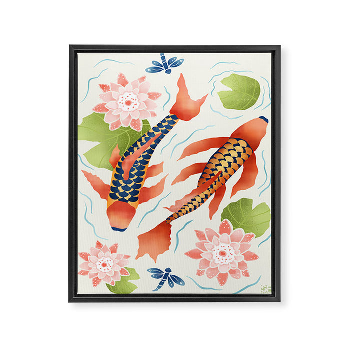 Koi Pond I Framed Canvas Print Gallery Image 1