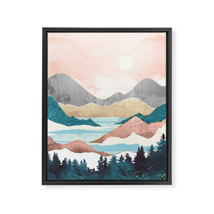 Lake Sunrise Framed Canvas Print Gallery Image 1