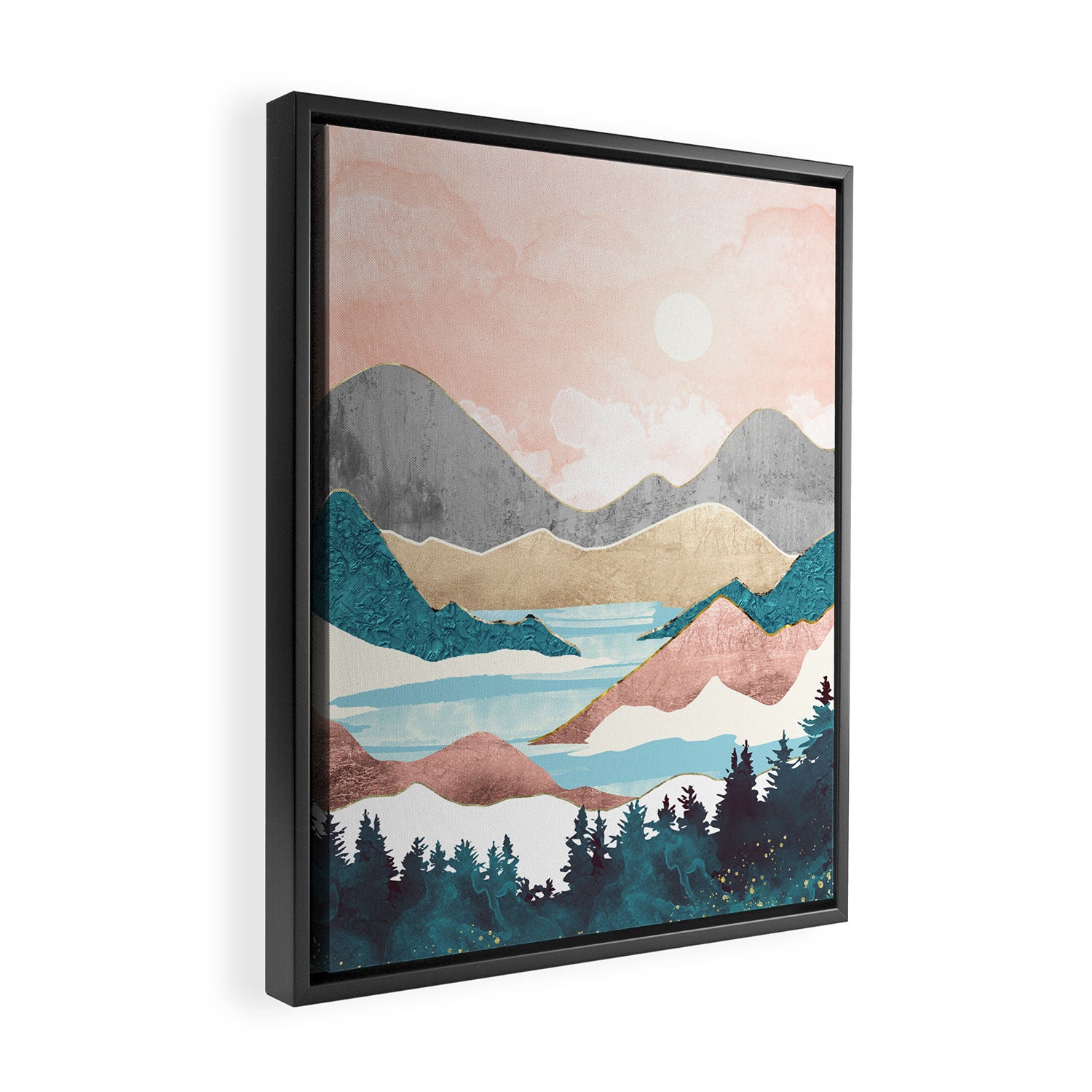 Lake Sunrise Framed Canvas Print Gallery Image 2