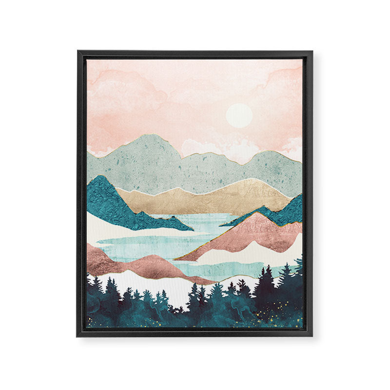 Lake Sunrise II Framed Canvas Print Gallery Image 8