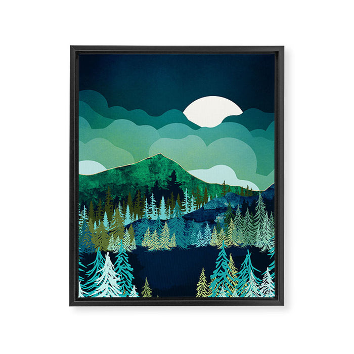Lakeside Reflection Framed Canvas Print Gallery Image 1