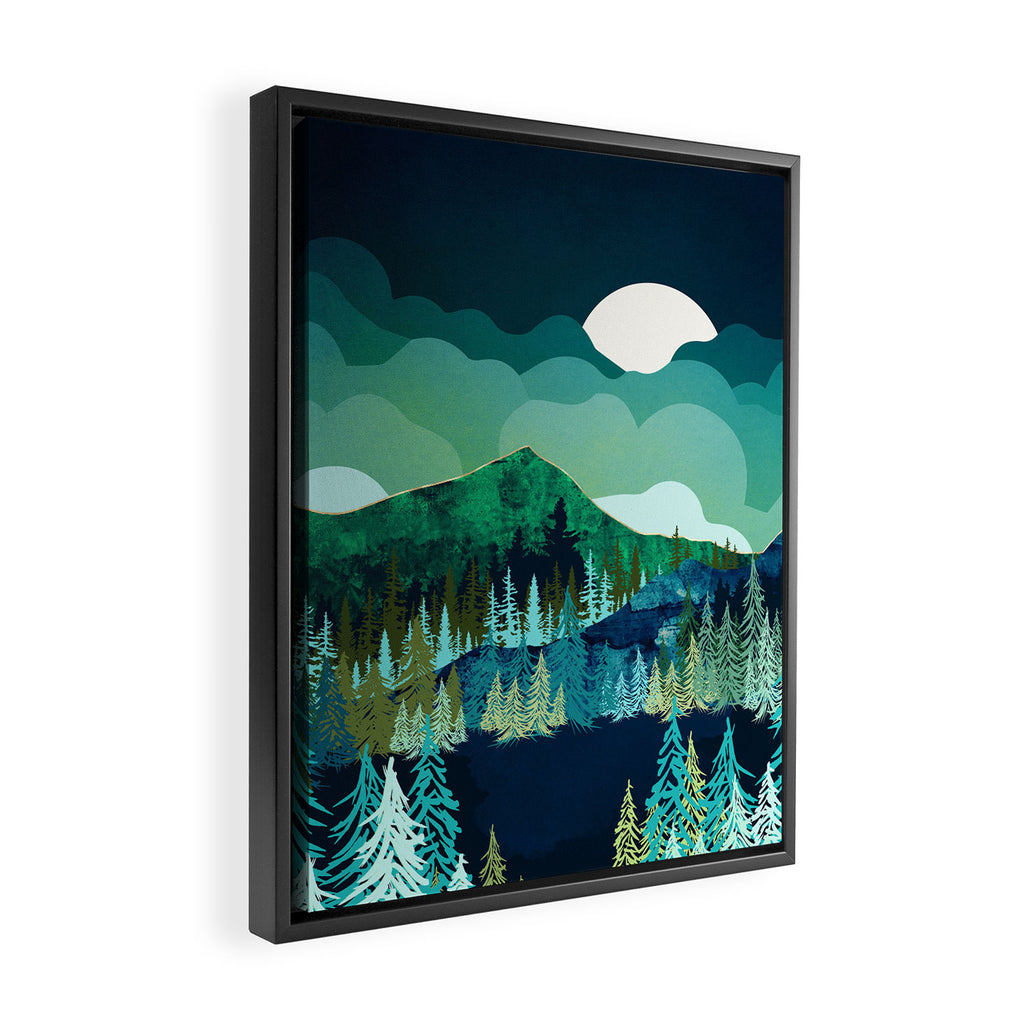 Lakeside Reflection Framed Canvas Print Gallery Image 2