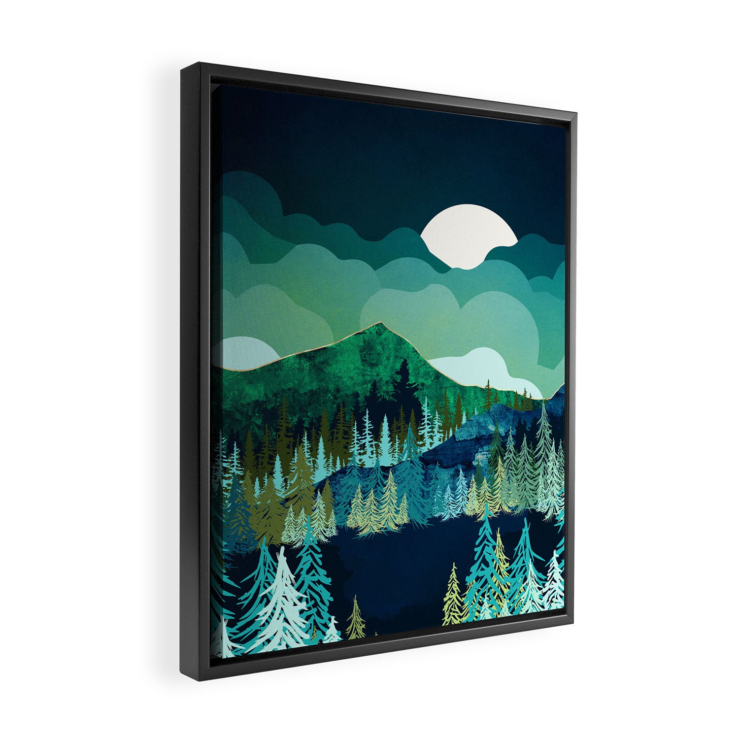 Lakeside Reflection Framed Canvas Print Gallery Image 2