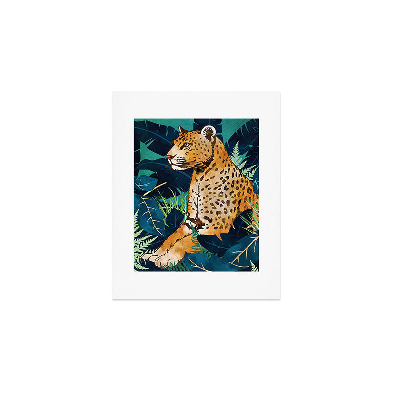 Leopard and Indigo Botanical Art Print Gallery Image 1