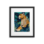 Leopard and Indigo Botanical Framed Art Print Gallery Image 6