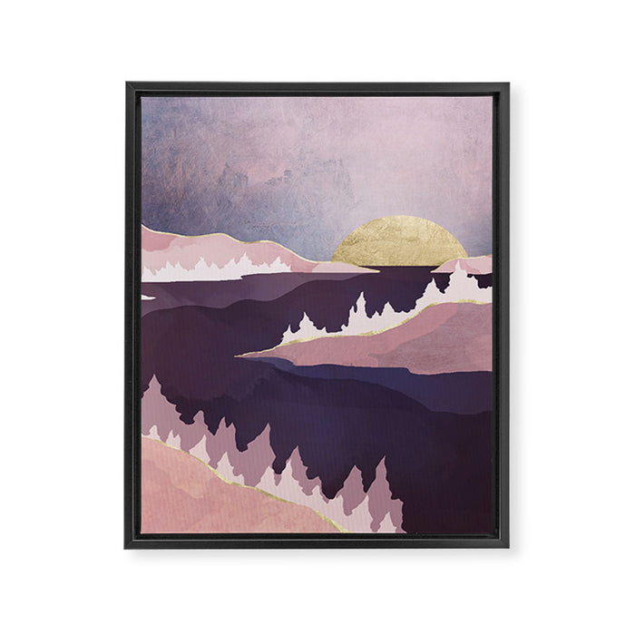 Mauve Lake Framed Canvas Print Gallery Image 1