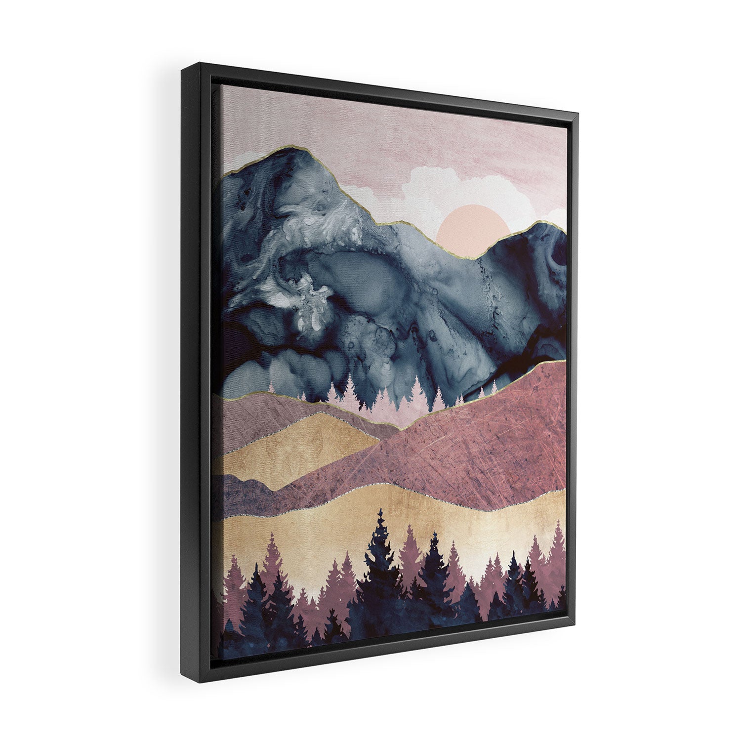 Mauve Vista Framed Canvas Print Gallery Image 2