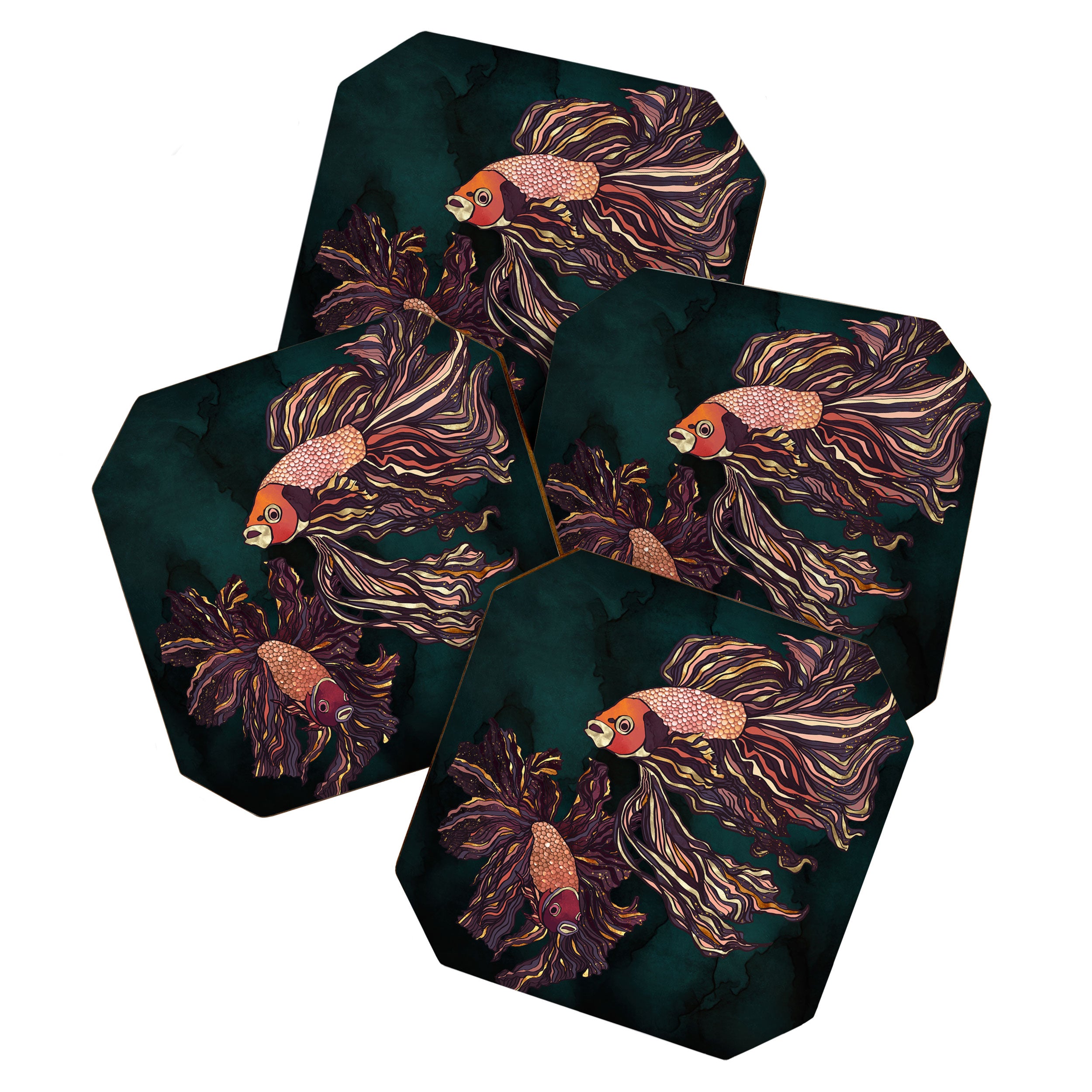 Metallic Betta Fish II Coaster Gallery Image 1