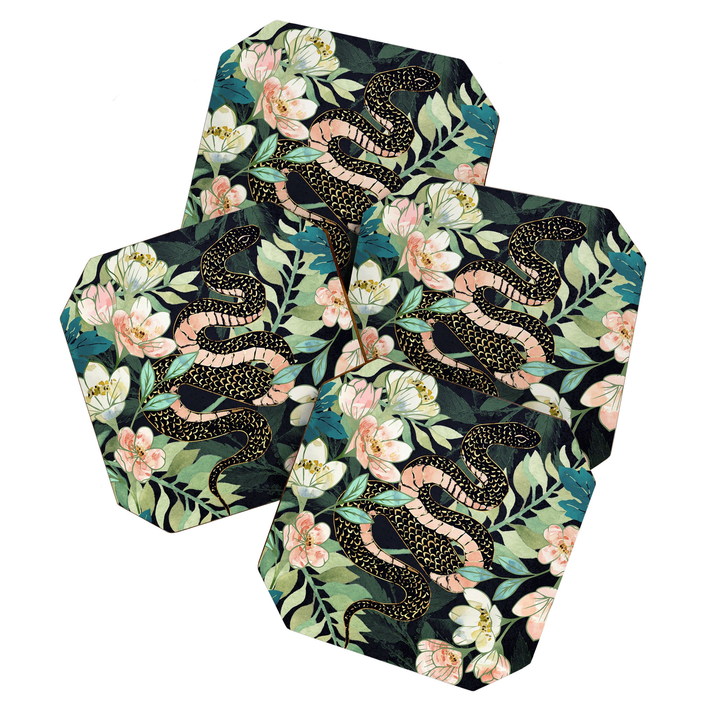 Metallic Floral Snake Coaster Gallery Image 1