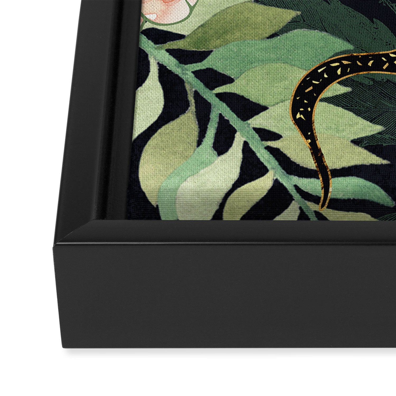 Metallic Floral Snake Framed Canvas Print Gallery Image 3