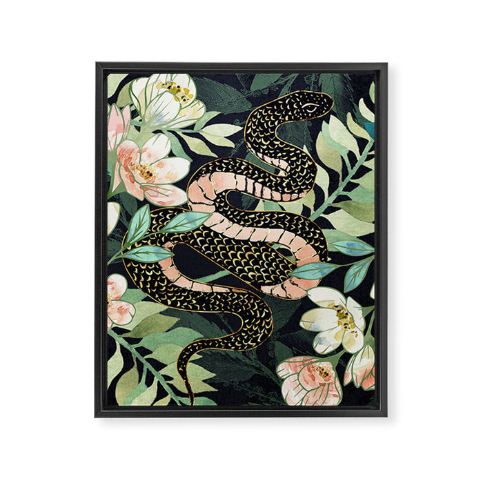 Metallic Floral Snake Framed Canvas Print Gallery Image 1
