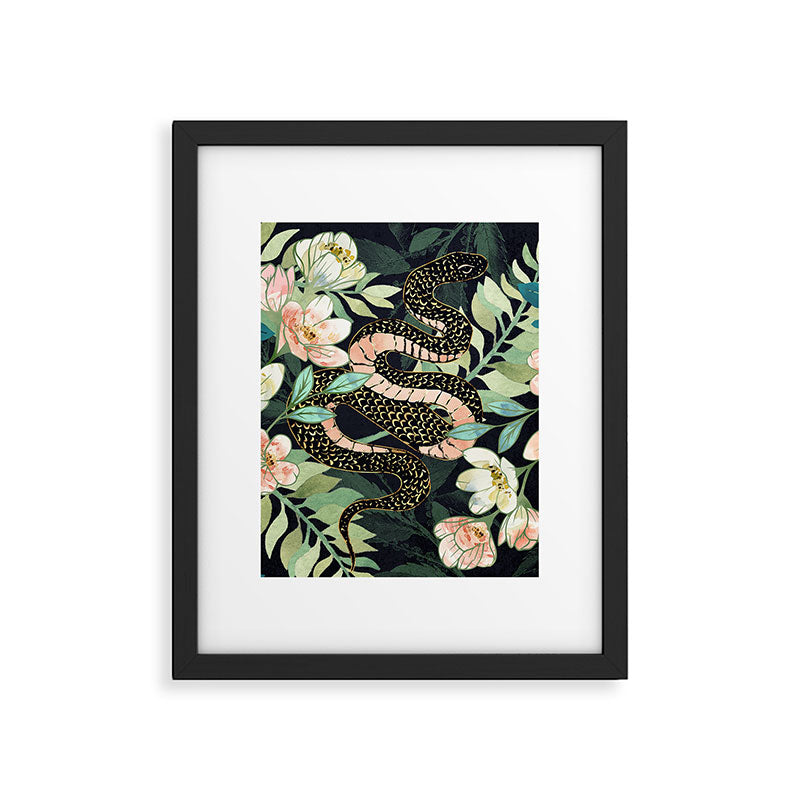 Metallic Floral Snake Framed Art Print Gallery Image 6