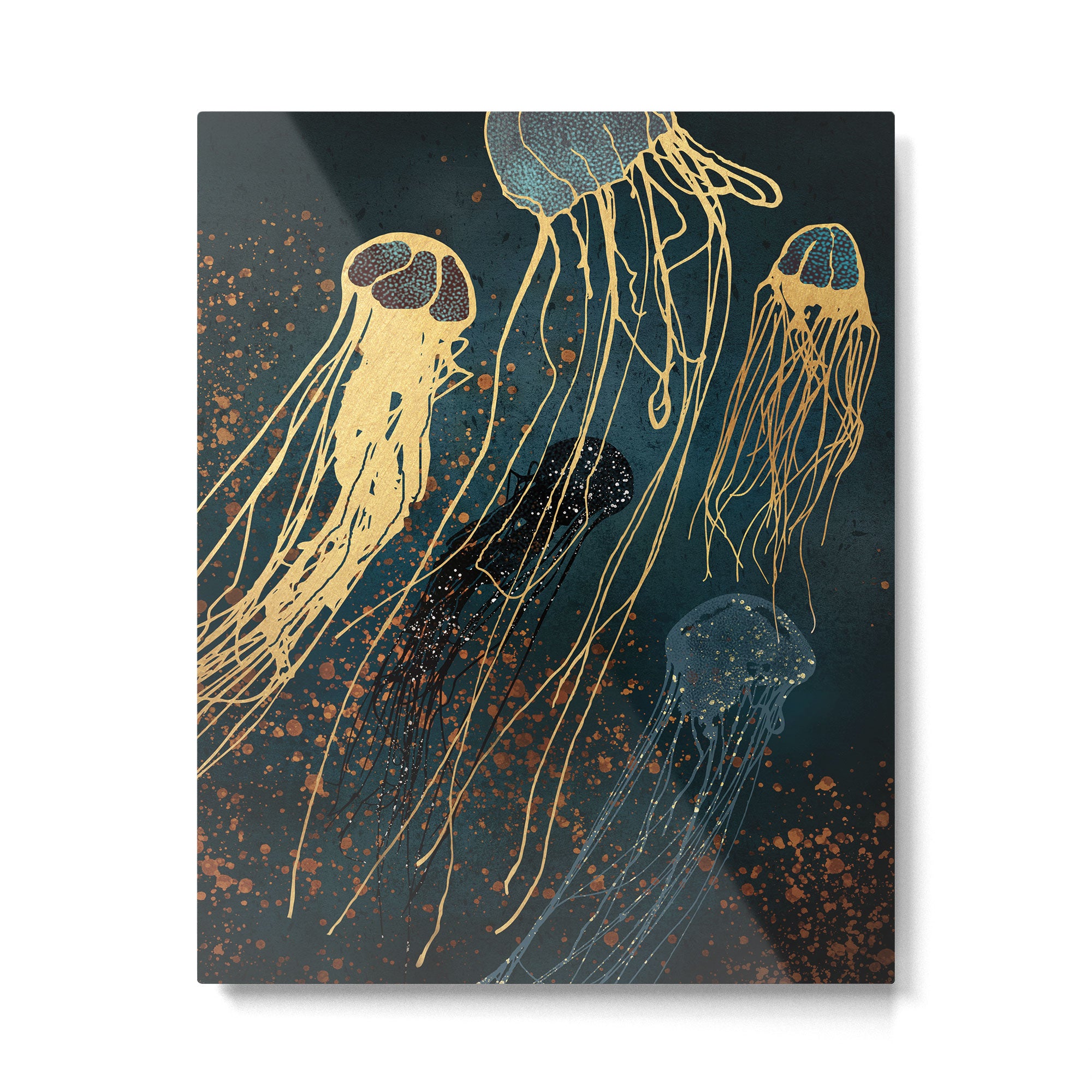 Metallic Jellyfish Metal Print Gallery Image 6
