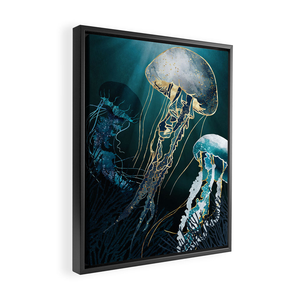 Metallic Jellyfish V Framed Canvas Print Gallery Image 2