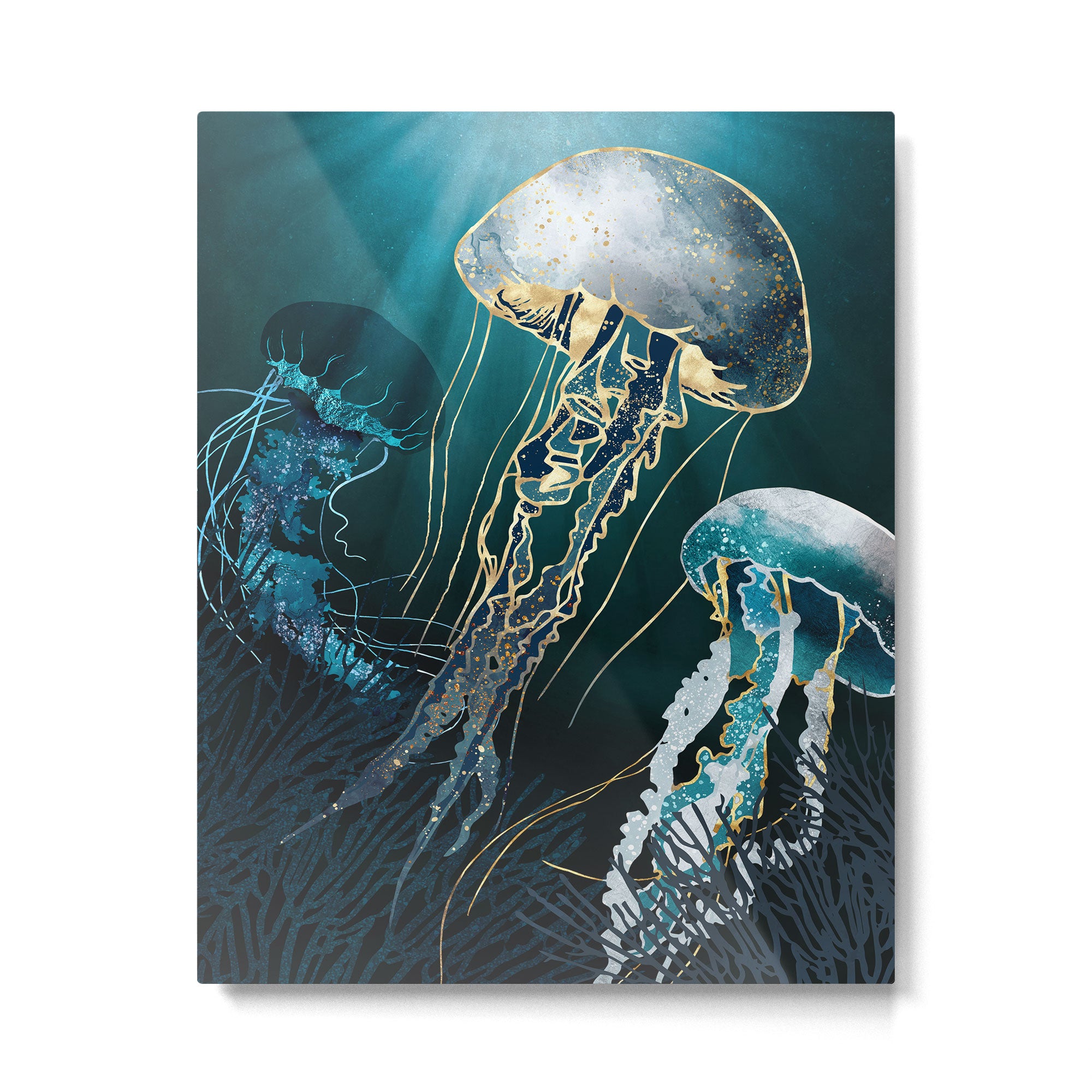 Metallic Jellyfish V Metal Print Gallery Image 6