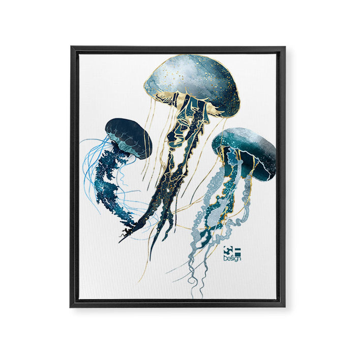 Metallic Jellyfish V-Custom Framed Canvas Print Gallery Image 1