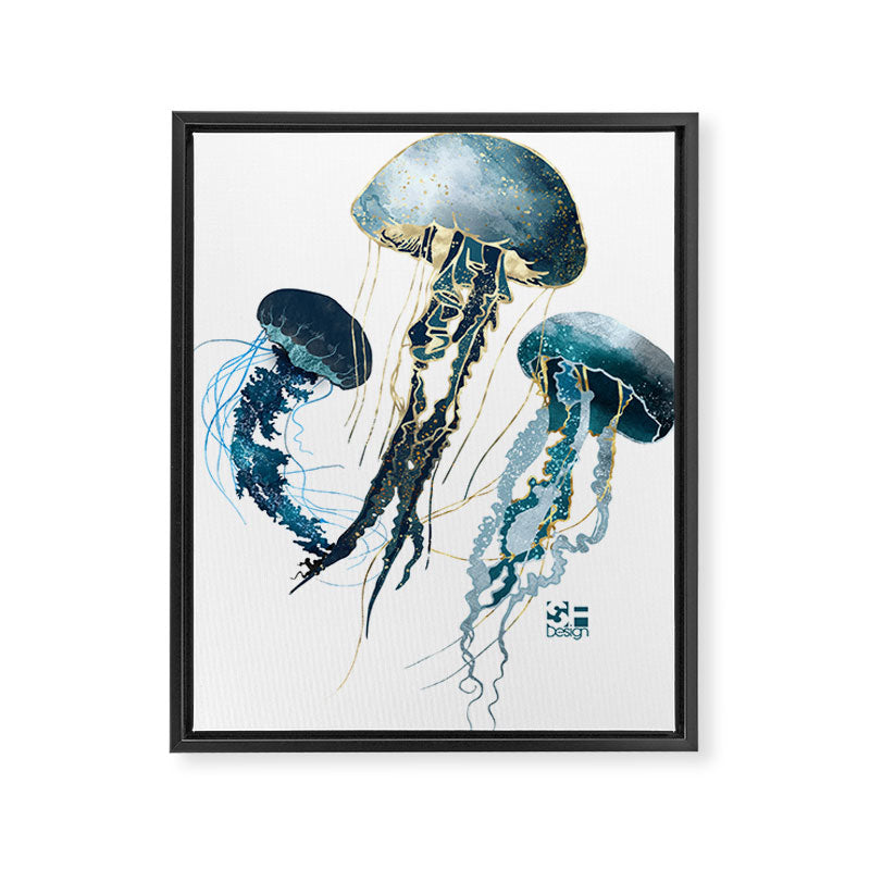 Metallic Jellyfish V-Custom Framed Canvas Print Gallery Image 8
