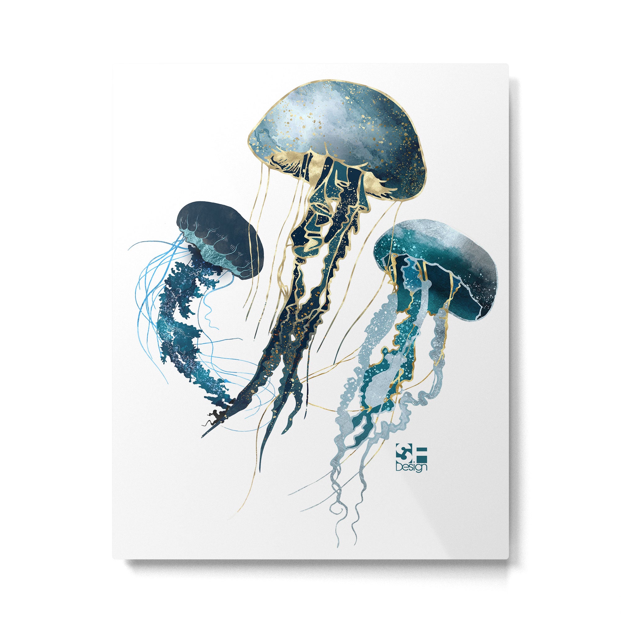 Metallic Jellyfish V-Custom Metal Print Gallery Image 6