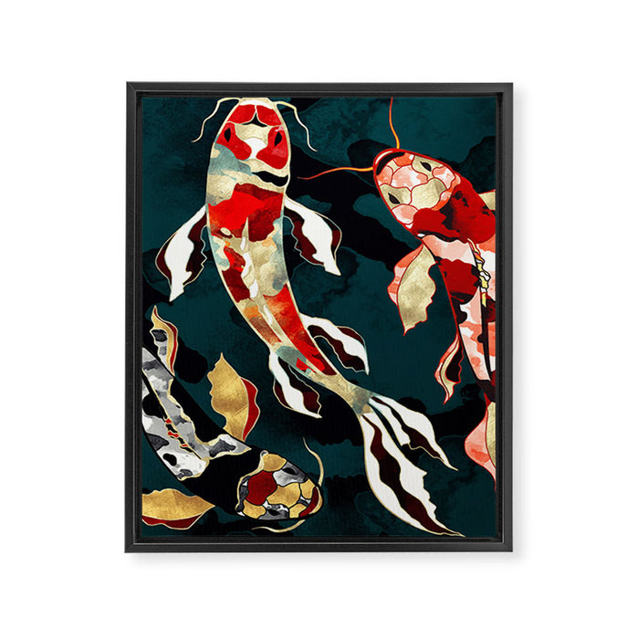 Metallic Koi Framed Canvas Print Gallery Image 1