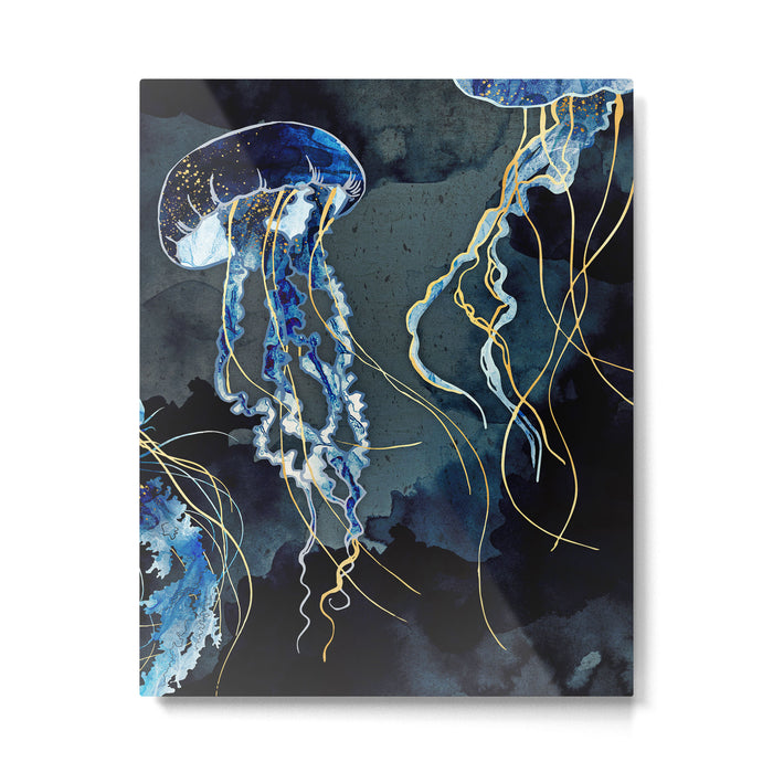 Metallic Ocean III - Flipped Vertical Axis Metal Print Gallery Image 1