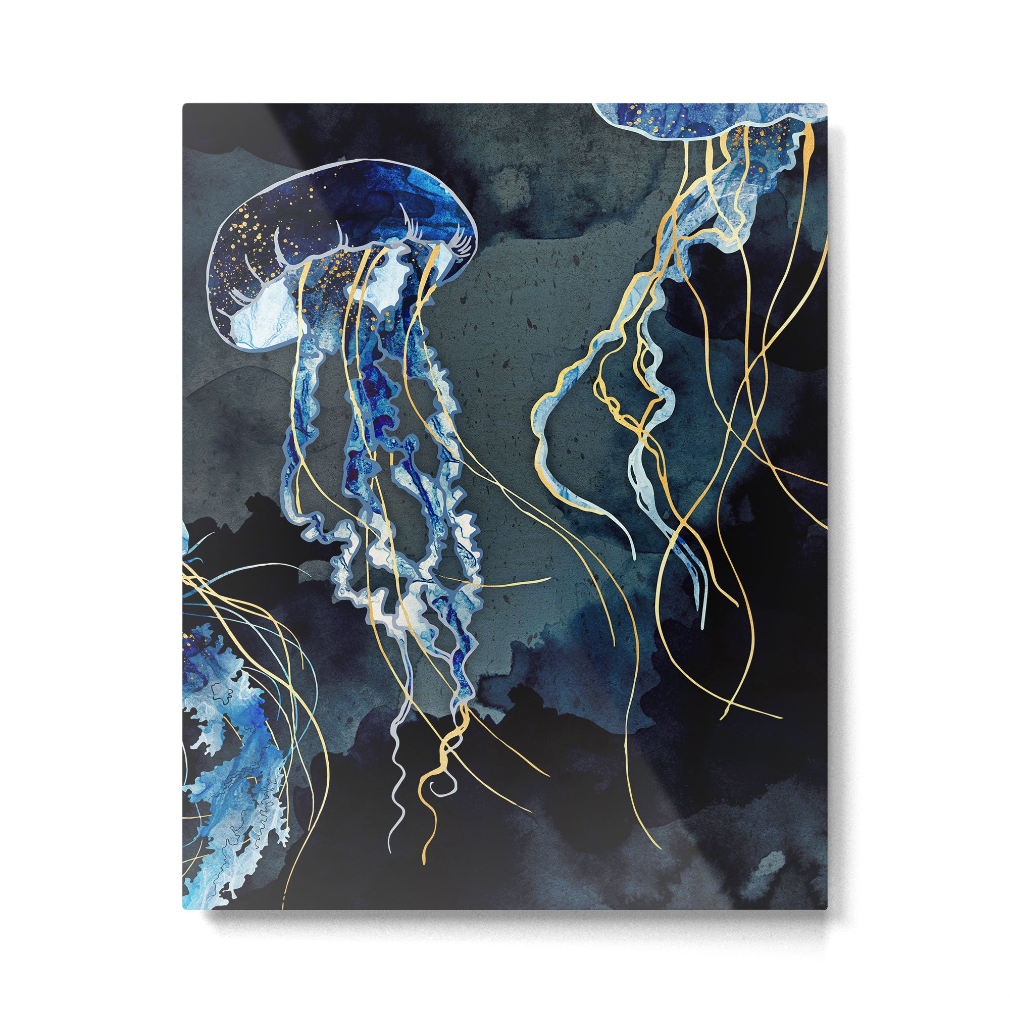 Metallic Ocean III - Flipped Vertical Axis Metal Print Gallery Image 6