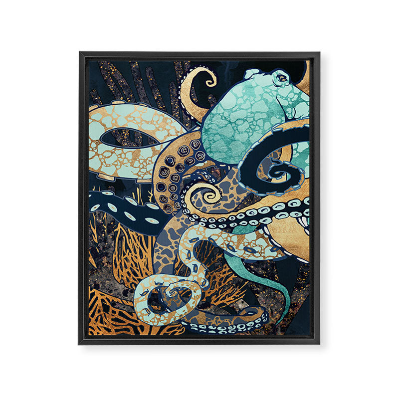 Metallic Octopus II Framed Canvas Print Gallery Image 8