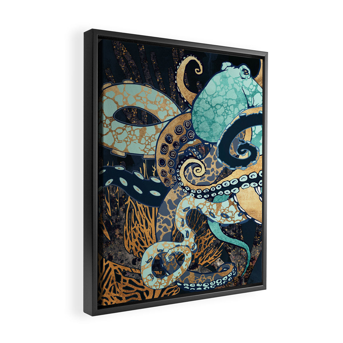 Metallic Octopus II Framed Canvas Print Gallery Image 2