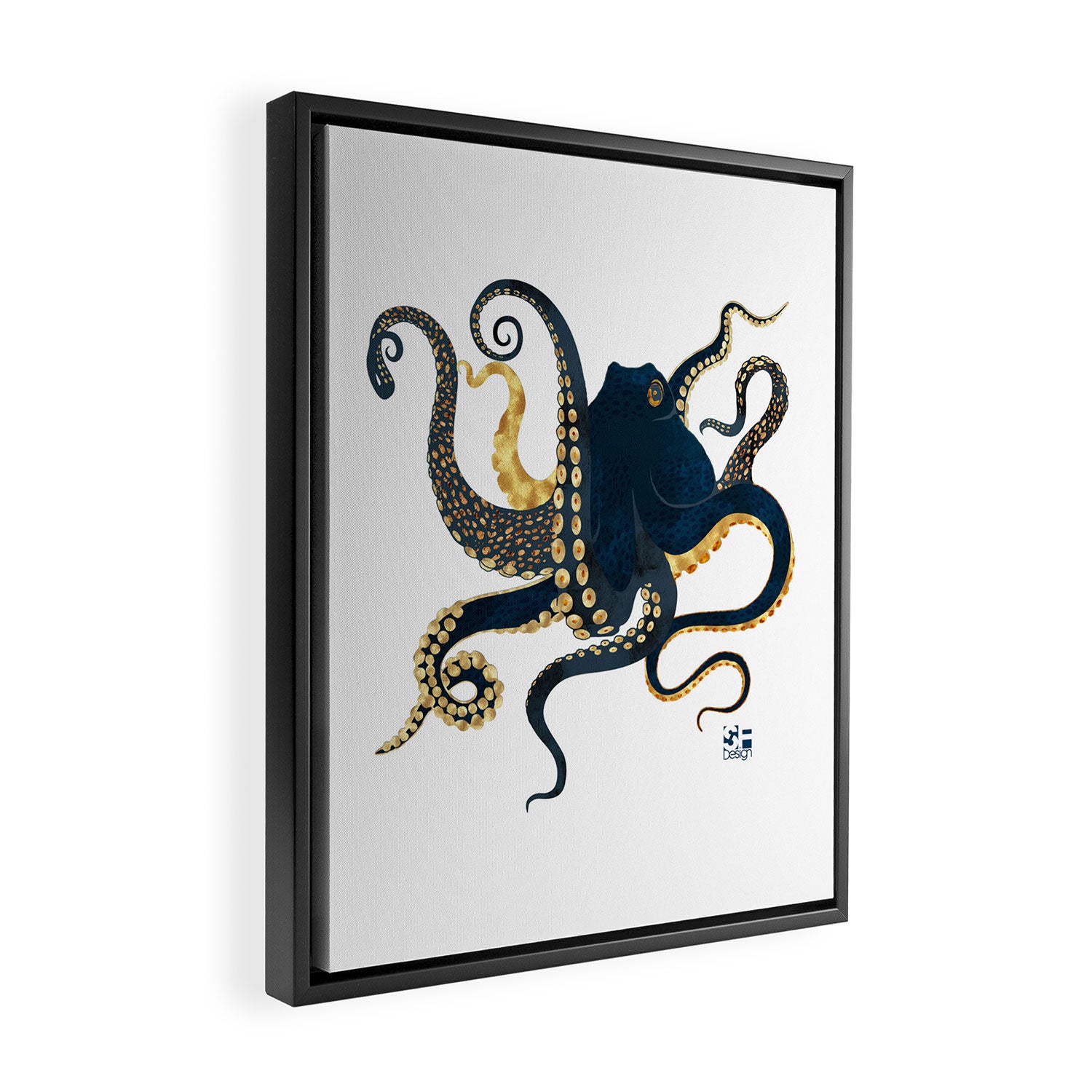 Metallic Octopus IV-Custom Framed Canvas Print Gallery Image 2