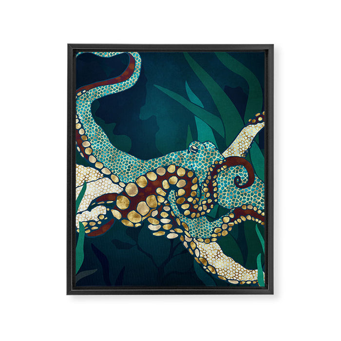 Metallic Octopus V Framed Canvas Print Gallery Image 1