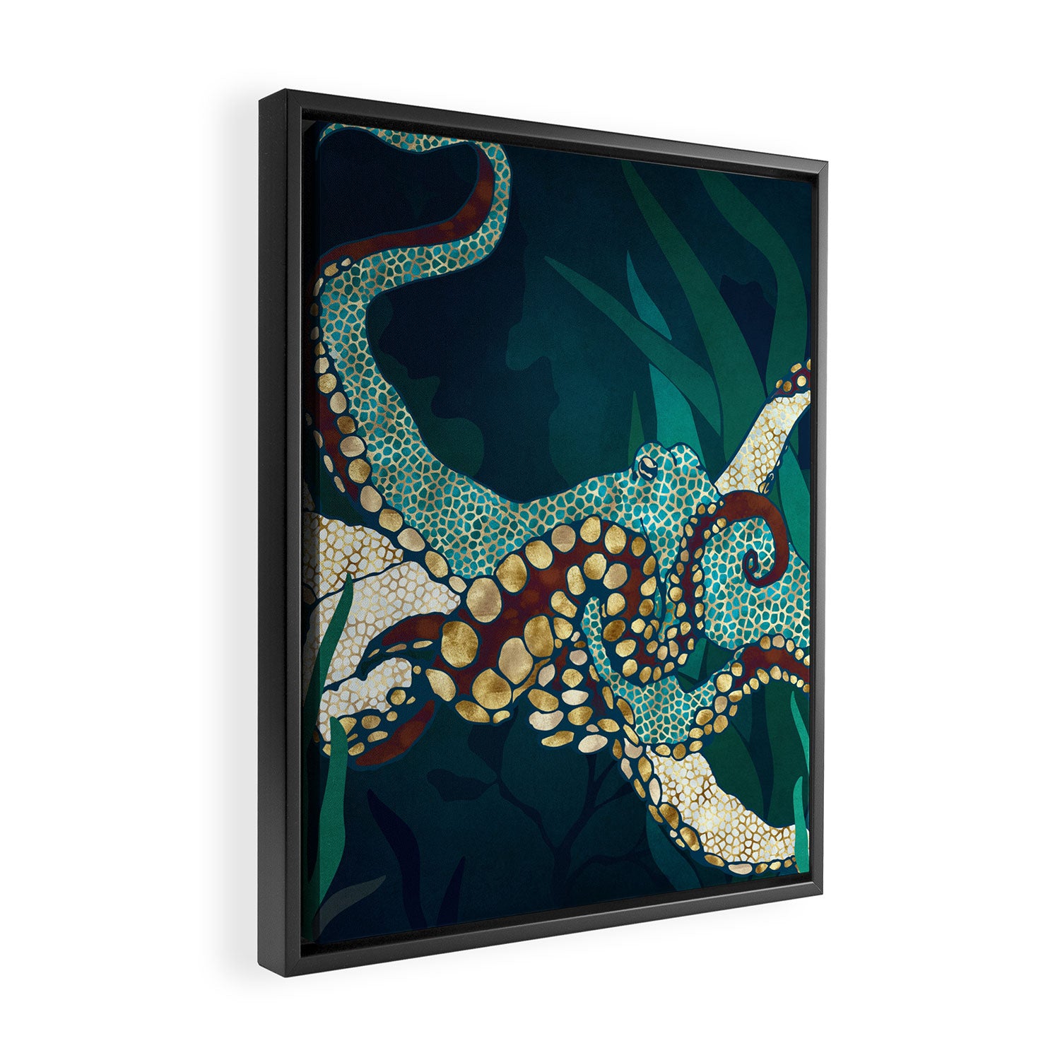 Metallic Octopus V Framed Canvas Print Gallery Image 2