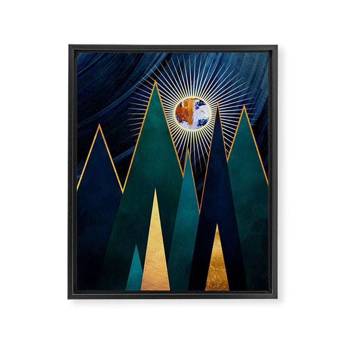 Metallic Peaks Framed Canvas Print Gallery Image 1