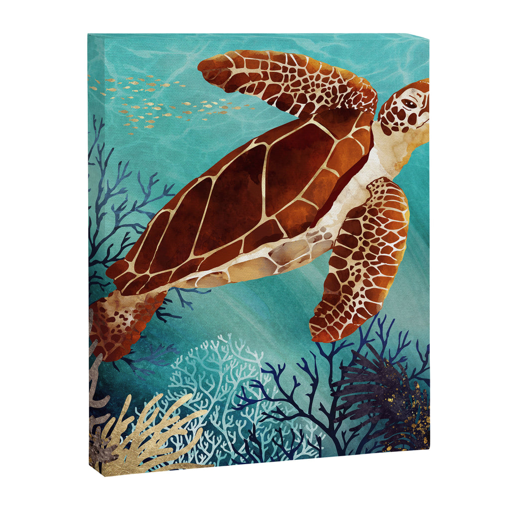 Metallic Sea Turtle Canvas Print Gallery Image 8