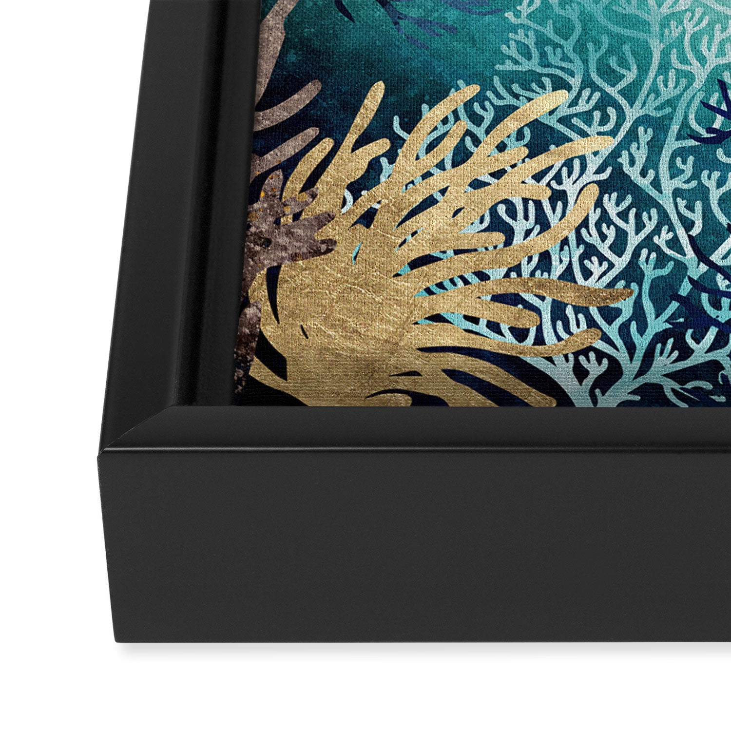 Metallic Sea Turtle Framed Canvas Print Gallery Image 3