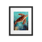 Metallic Sea Turtle Framed Art Print Gallery Image 6