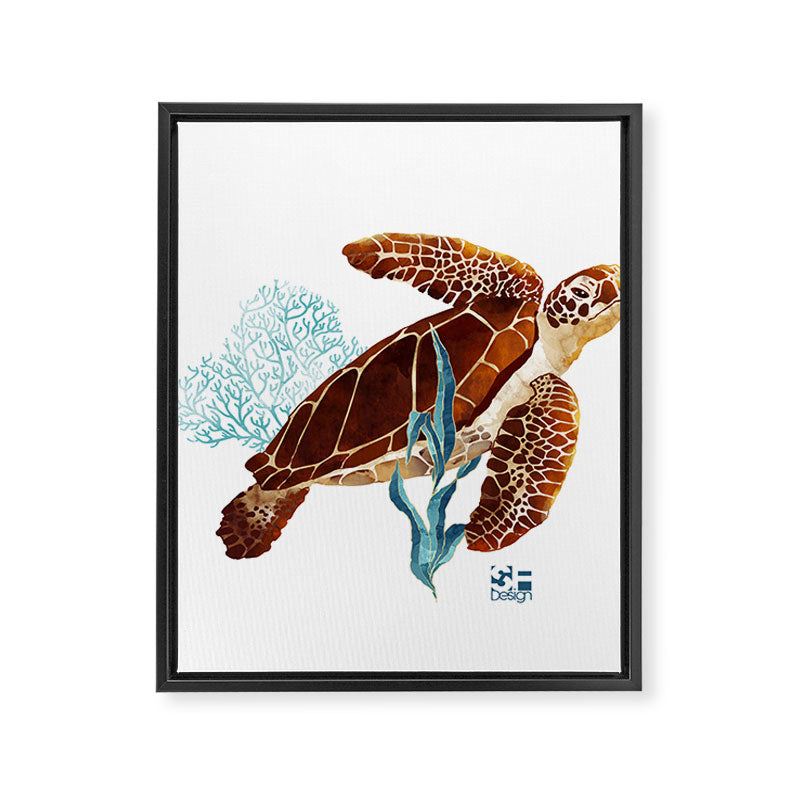 Metallic Sea Turtle-Custom Framed Canvas Print Gallery Image 8