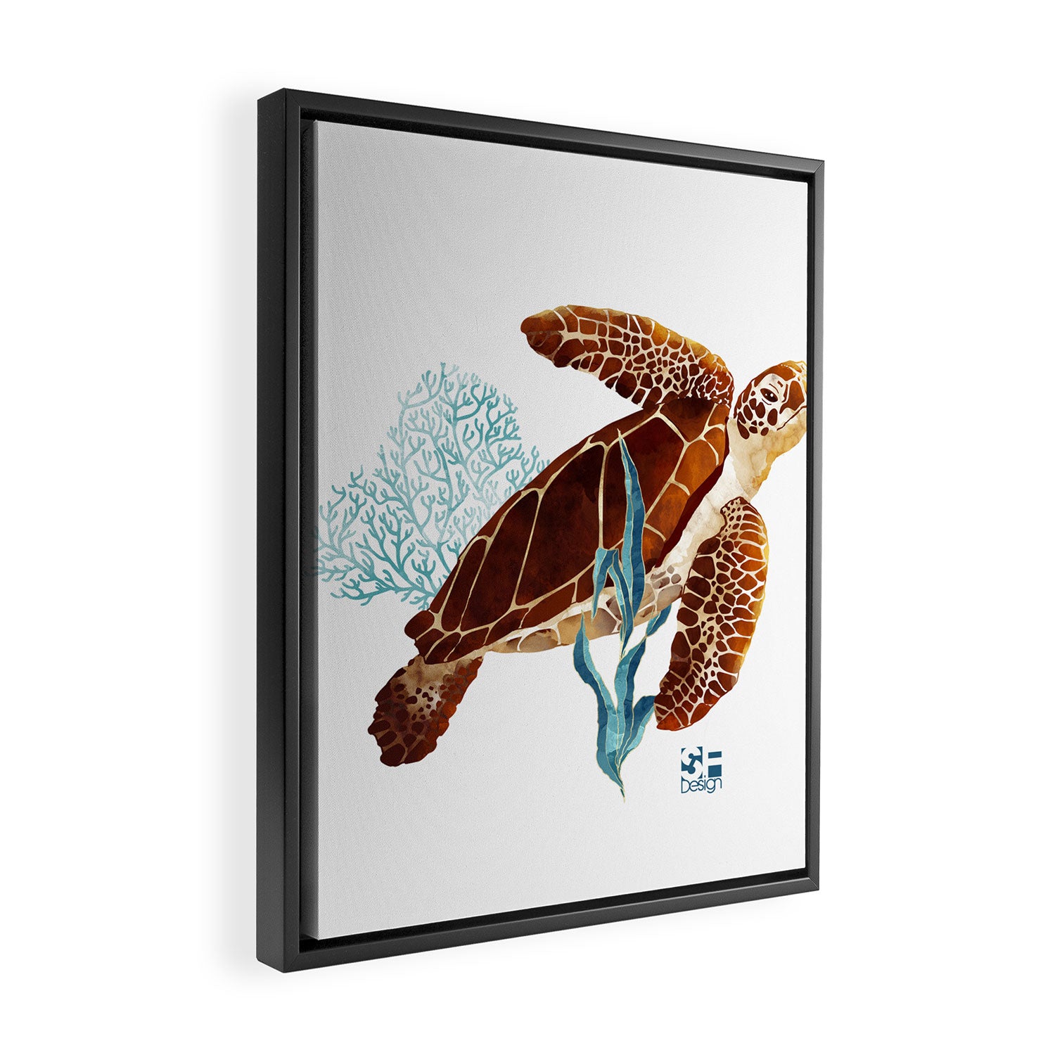 Metallic Sea Turtle-Custom Framed Canvas Print Gallery Image 2