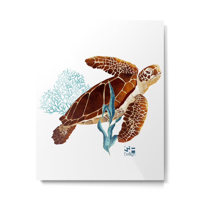 Metallic Sea Turtle-Custom Metal Print Gallery Image 1