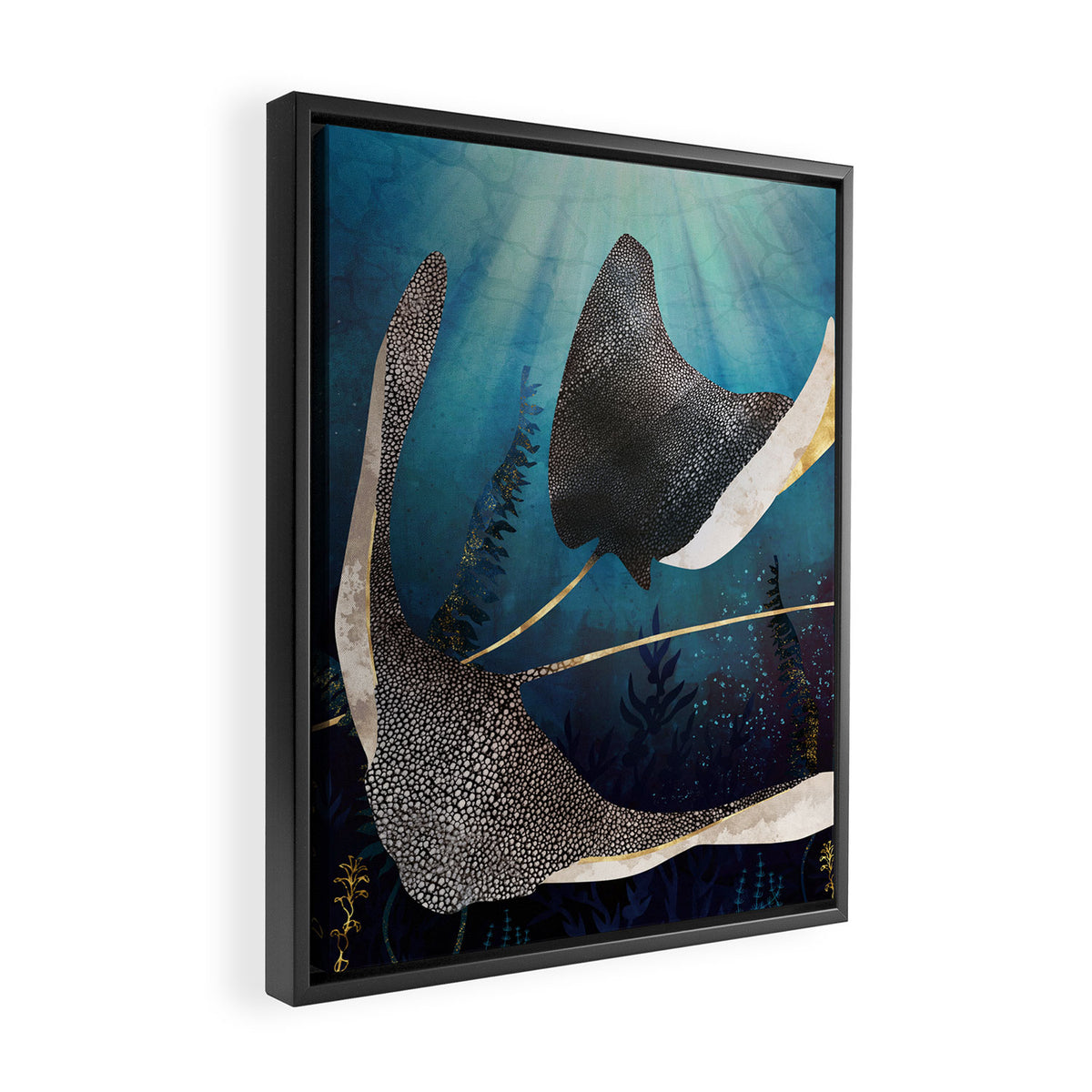 Metallic Stingray Framed Canvas Print Gallery Image 2