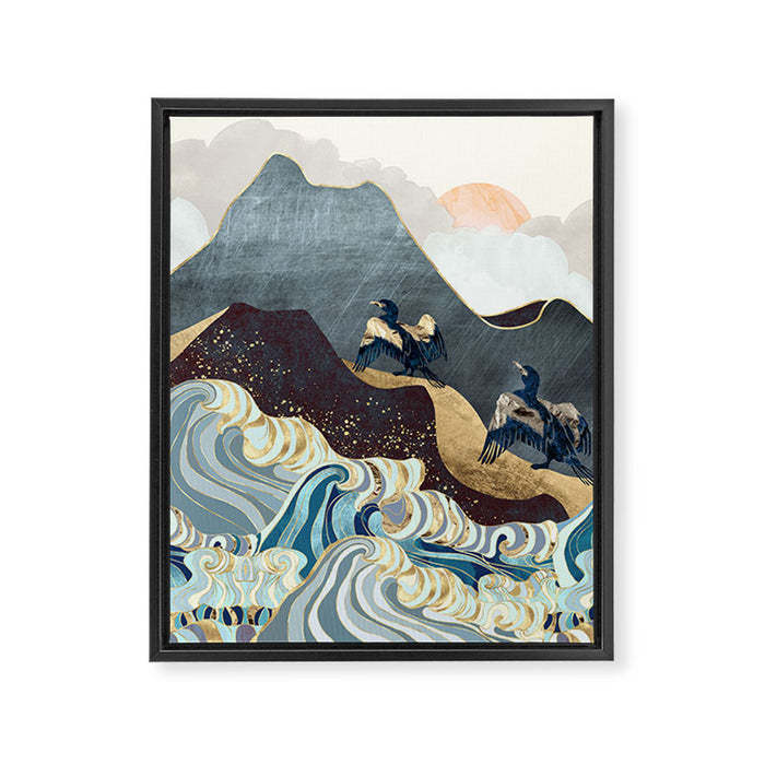 Metallic Waves Framed Canvas Print Gallery Image 1