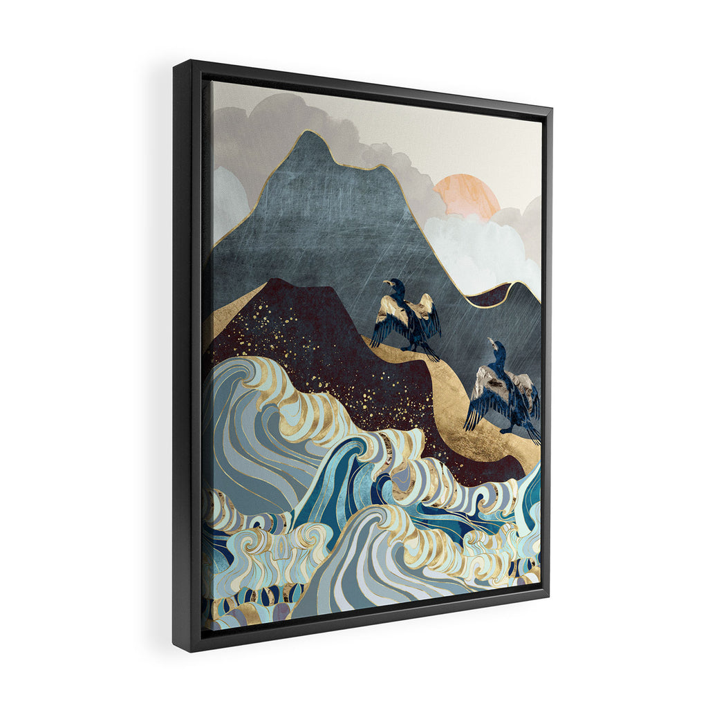Metallic Waves Framed Canvas Print Gallery Image 2