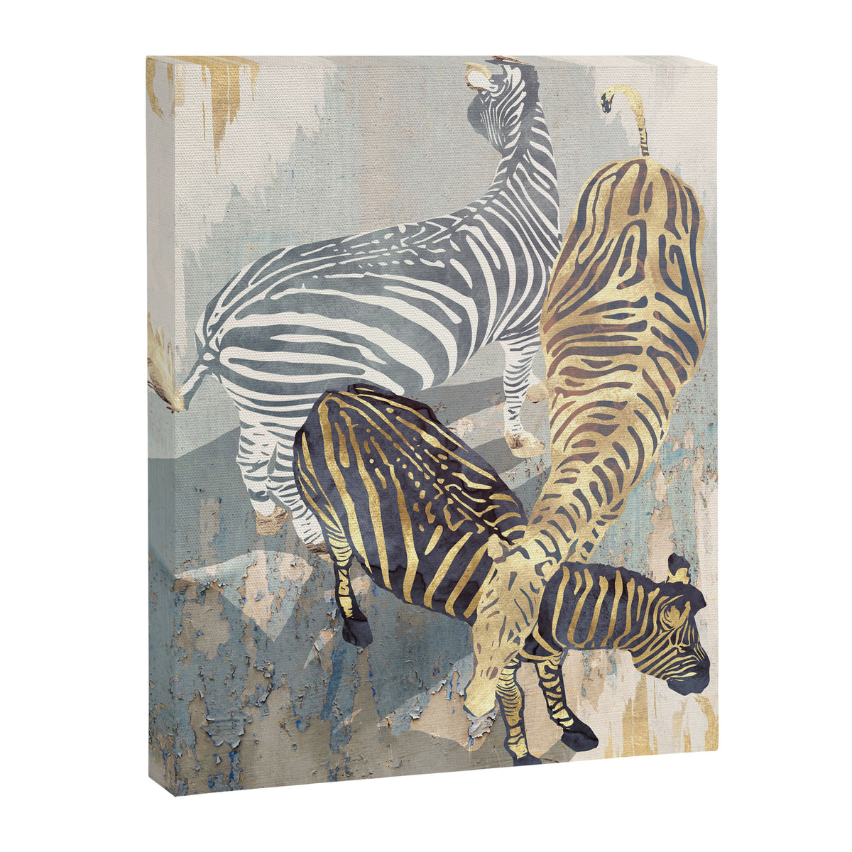 Metallic Zebras Canvas Print Gallery Image 8