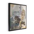Metallic Zebras Framed Canvas Print Gallery Image 2