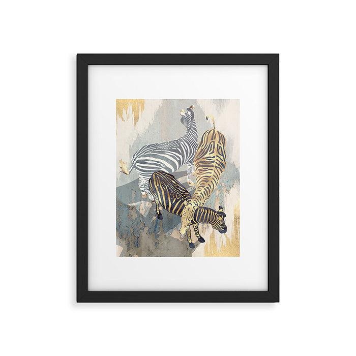 Metallic Zebras Framed Art Print Gallery Image 1