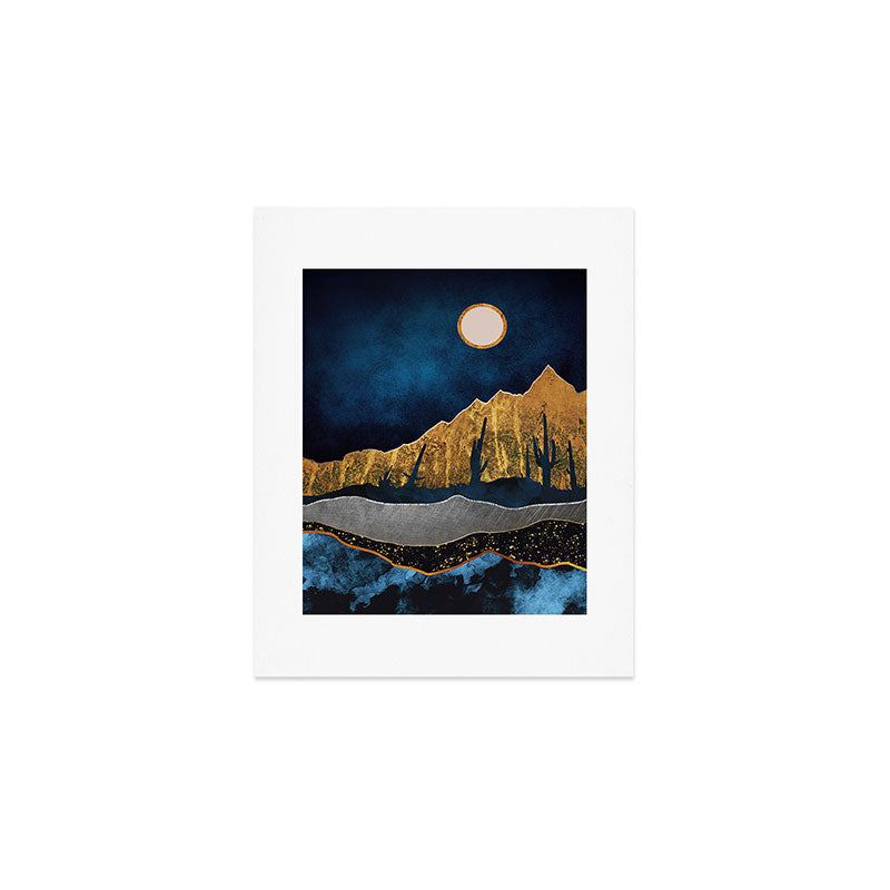 Midnight Desert Moon Art Print Gallery Image 1