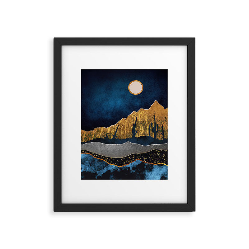 Midnight Desert Moon Framed Art Print Gallery Image 6